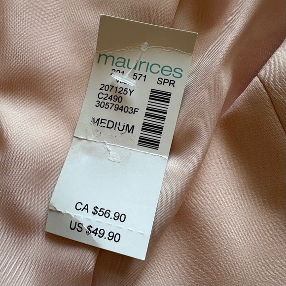 NWT - MAURICES Women's SIZE MEDIUM Pink Blush Lined Blazer - Picture 15 of 15